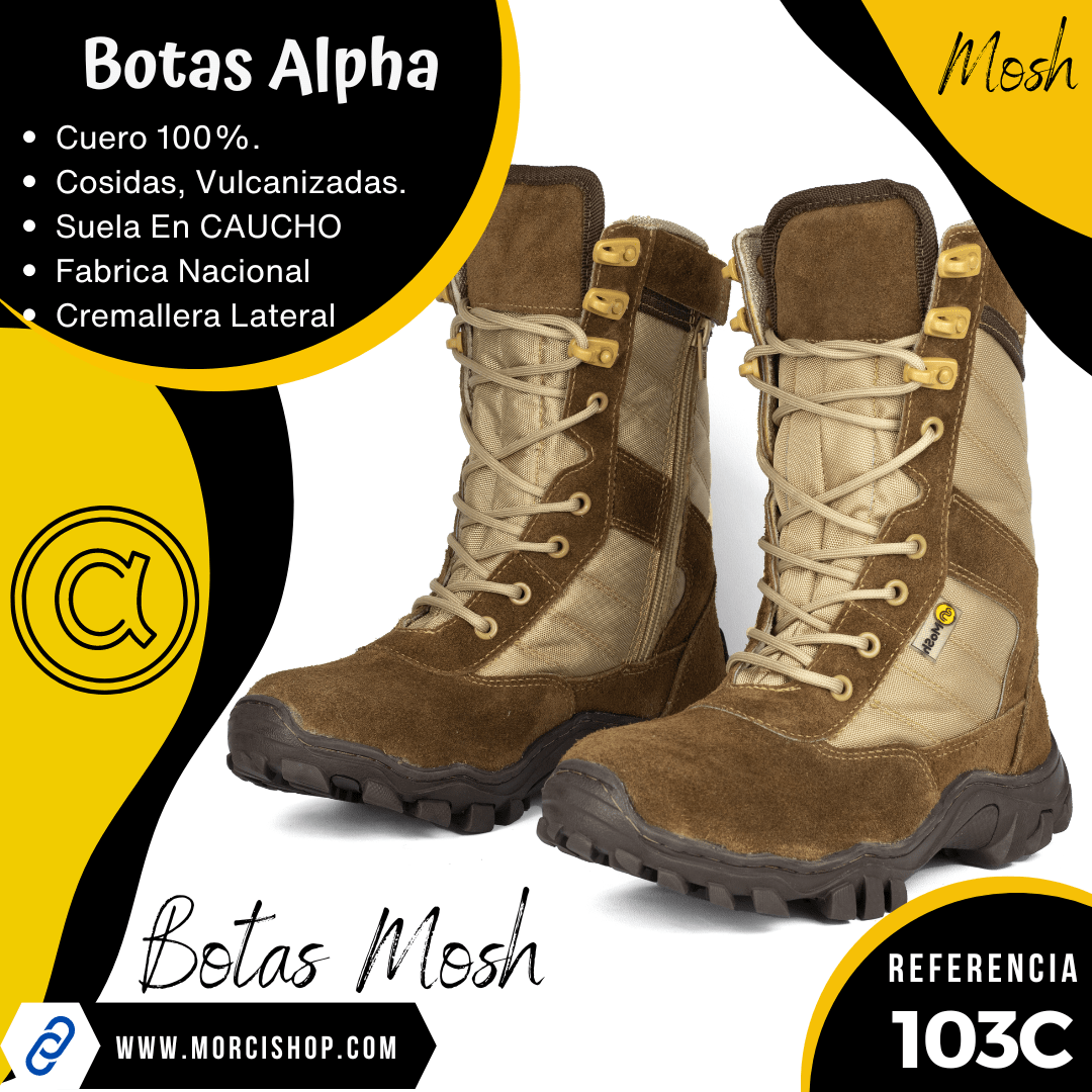 Botas ALPHA Cuero REF-103 CAFE