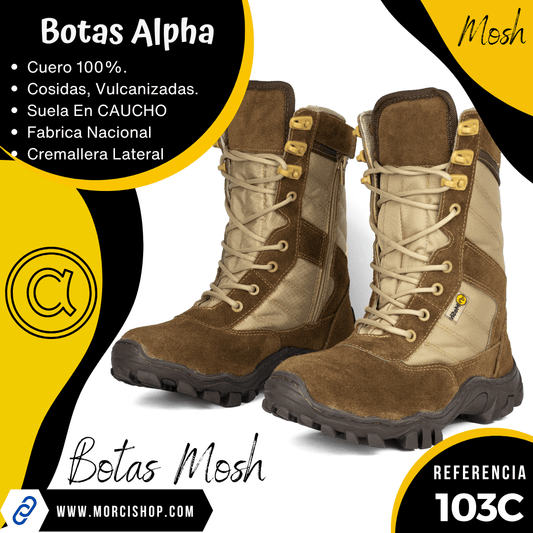 Botas ALPHA Cuero REF-103 CAFE